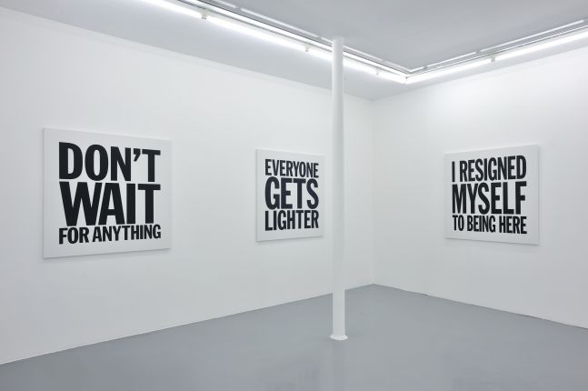 Installation view of John Giorno's Paintings at Almine Rech Gallery, 2012