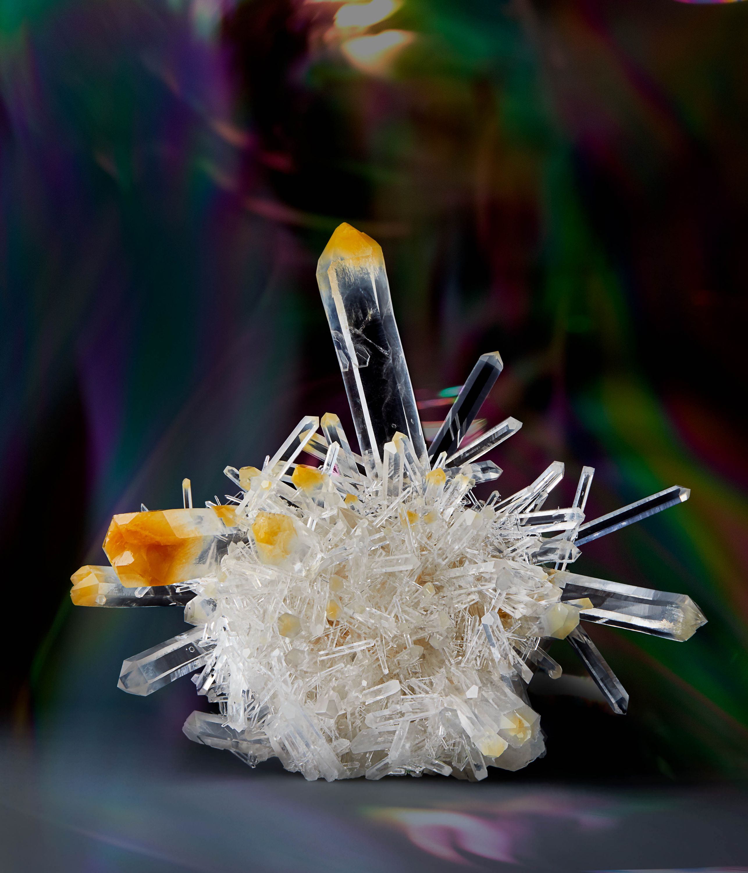 Quartz (Yellow Tipped) Minerals Exhibited Wilensky Exquisite Minerals