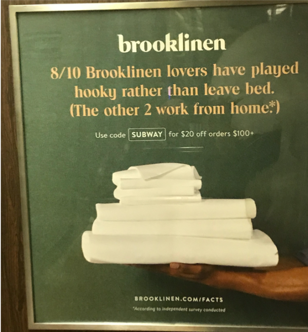 Subway ad for Brooklinen