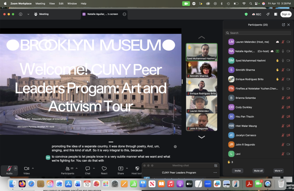 Art and Activism Tour with CPL and the Brooklyn Museum – CUNY Peer Leaders