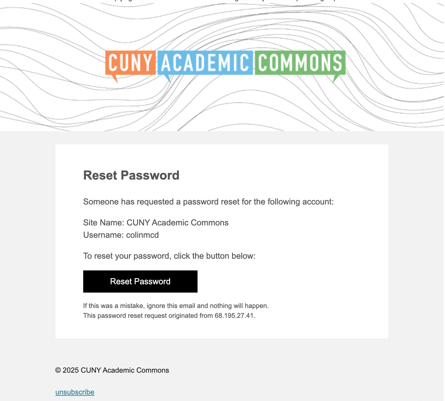 new design for password reset email