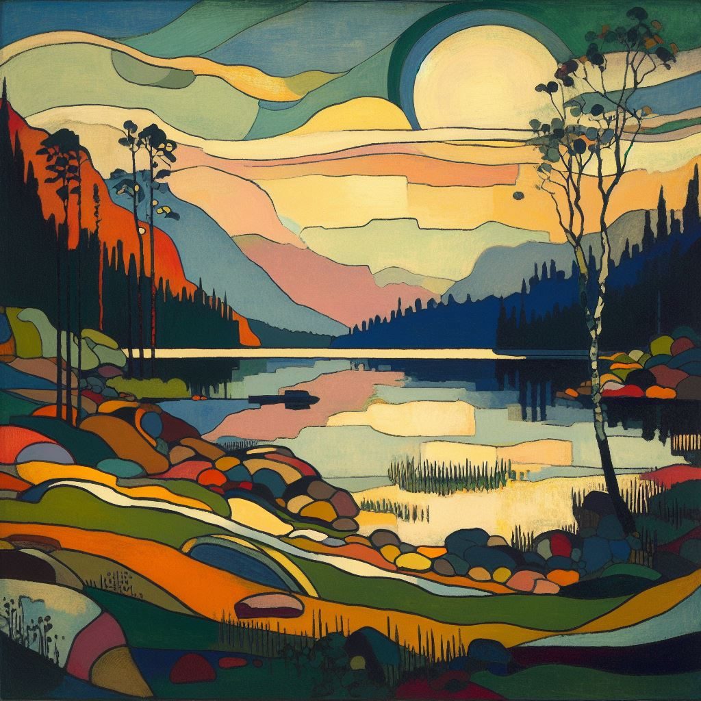 Abstract, Lake Kenogamissi, thin prompt