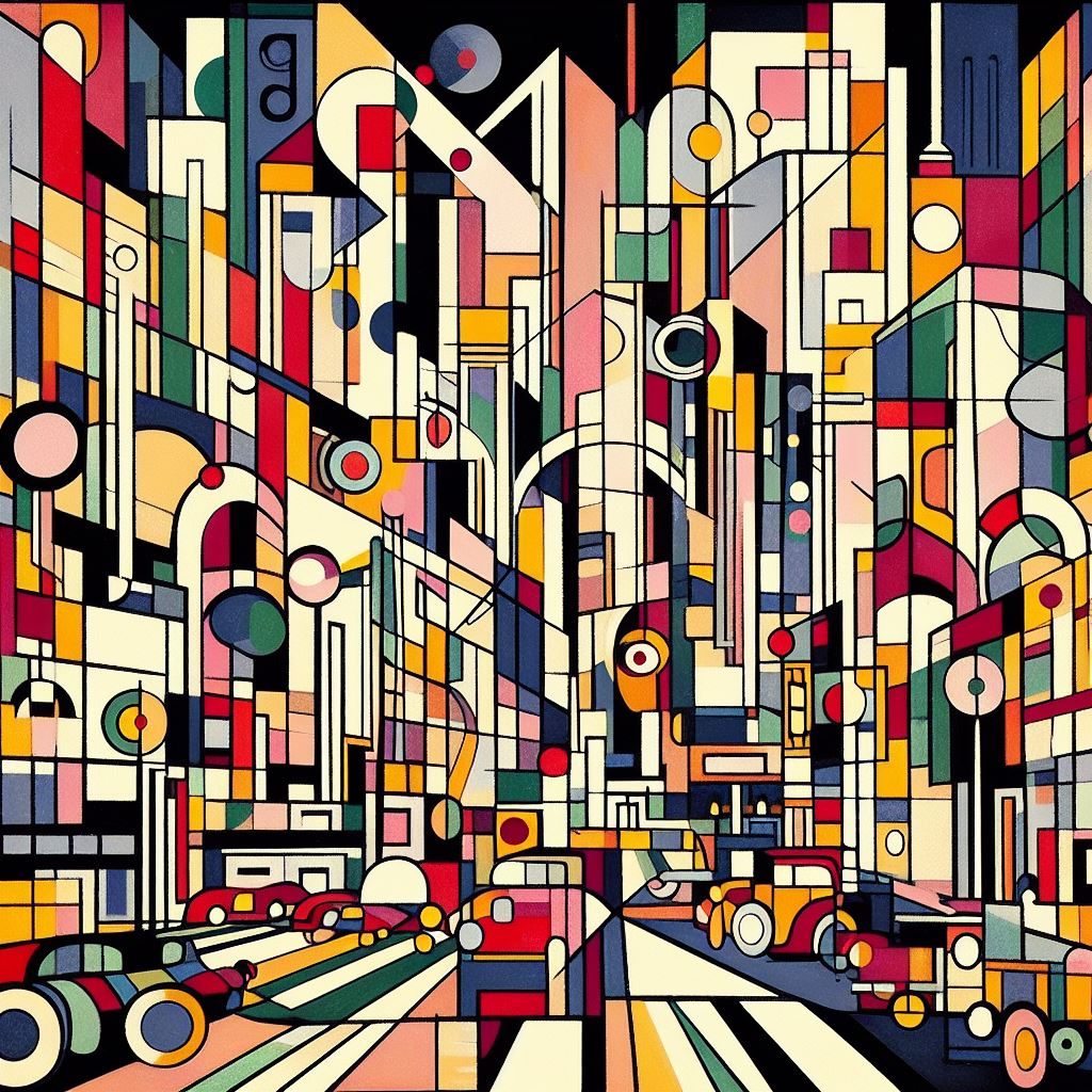 Abstract, Times Square, thin prompt