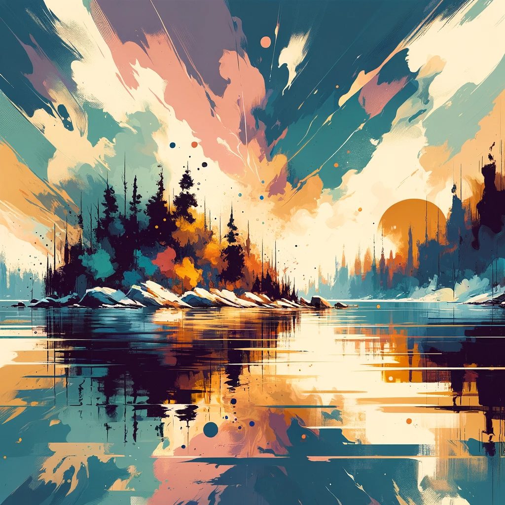 Abstract Expressionism, Lake Kenogamissi, thick prompt