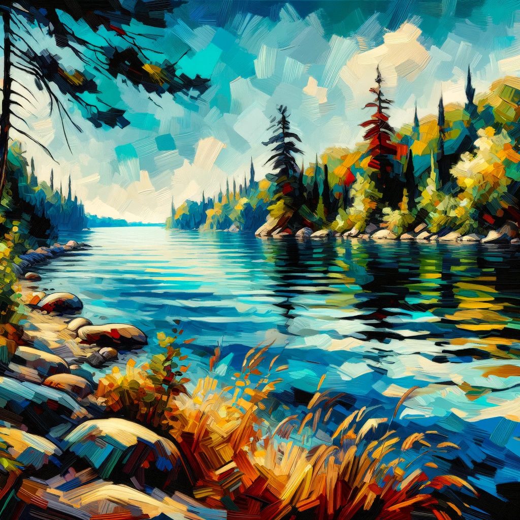 Expressionism, Lake Kenogamissi, thick prompt