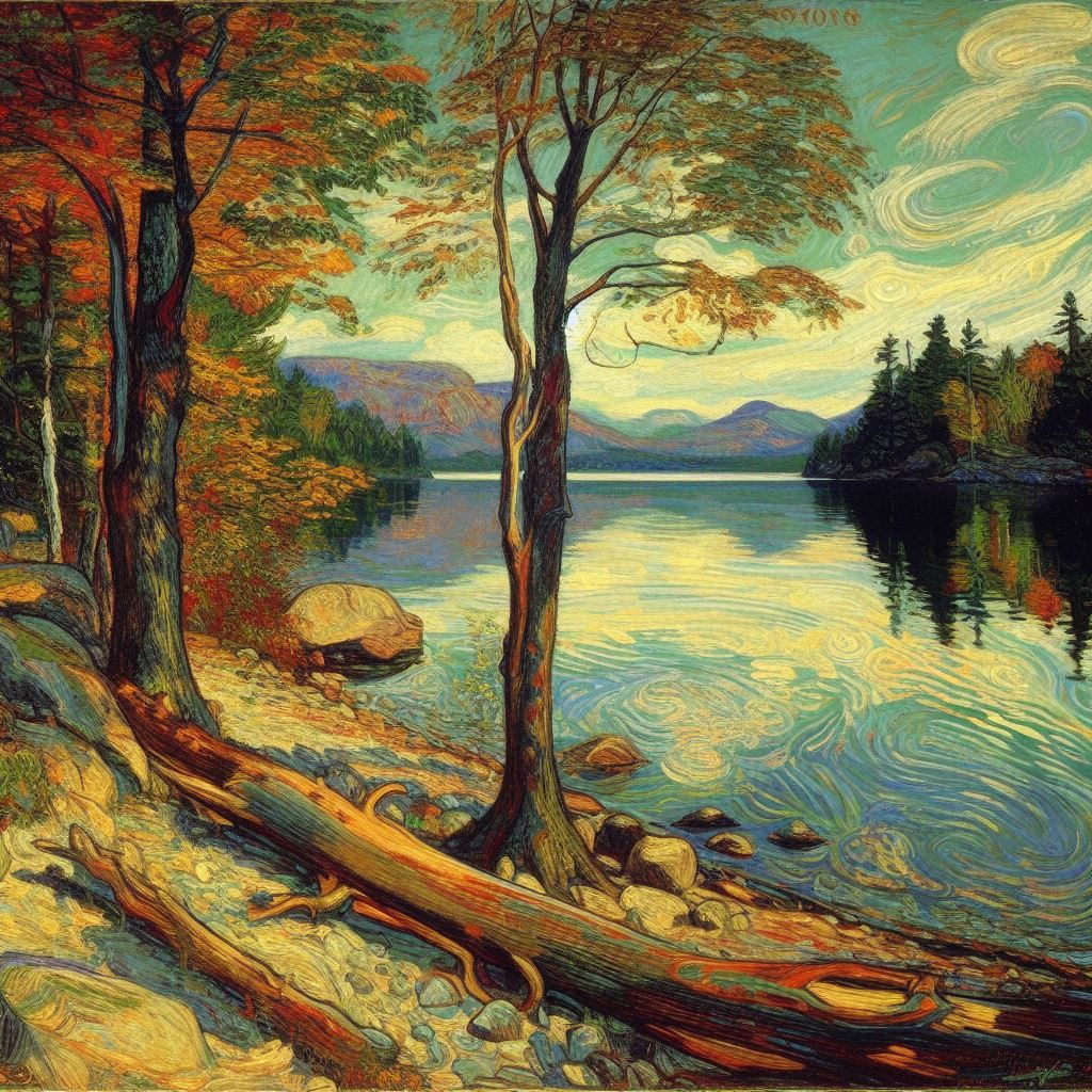 Expressionism, Lake Kenogamissi, thin prompt