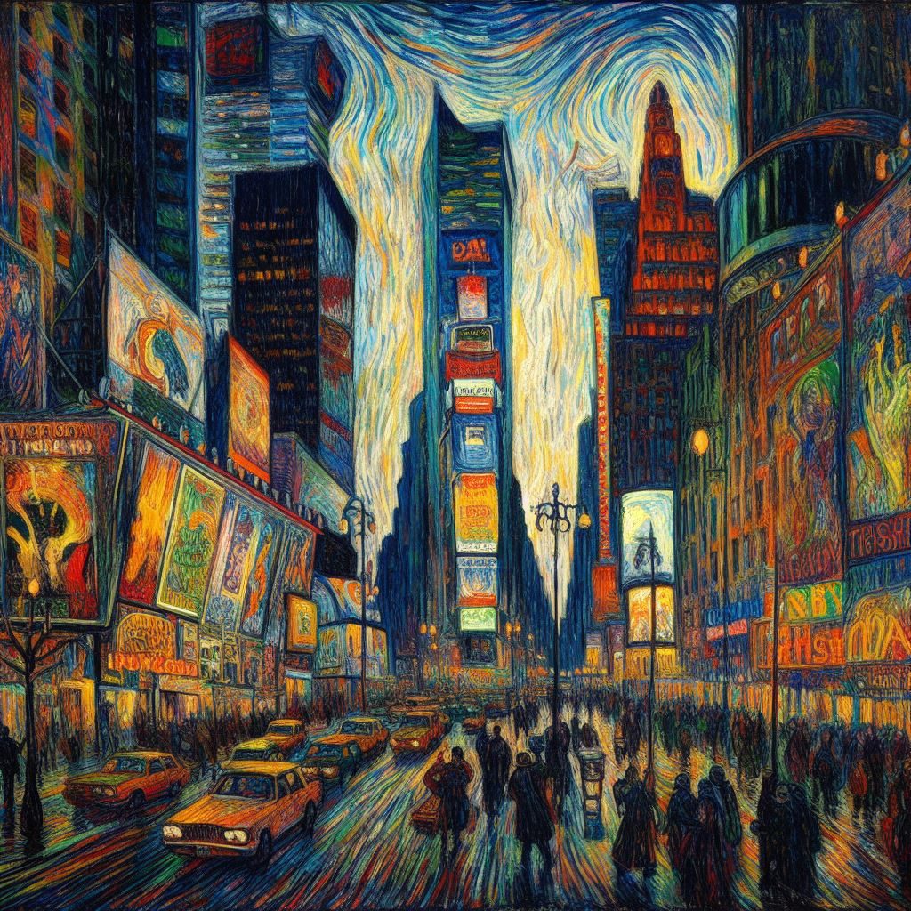 Expressionism, Times Square, thin prompt