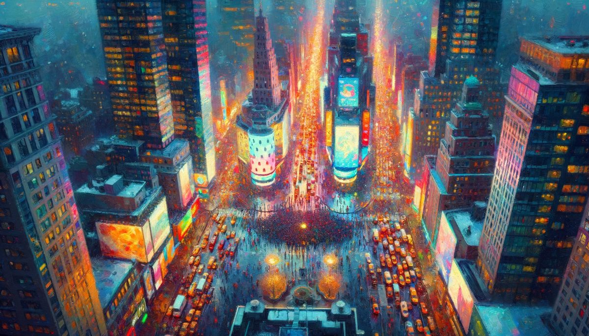 Impressionism, Times Square, thick prompt