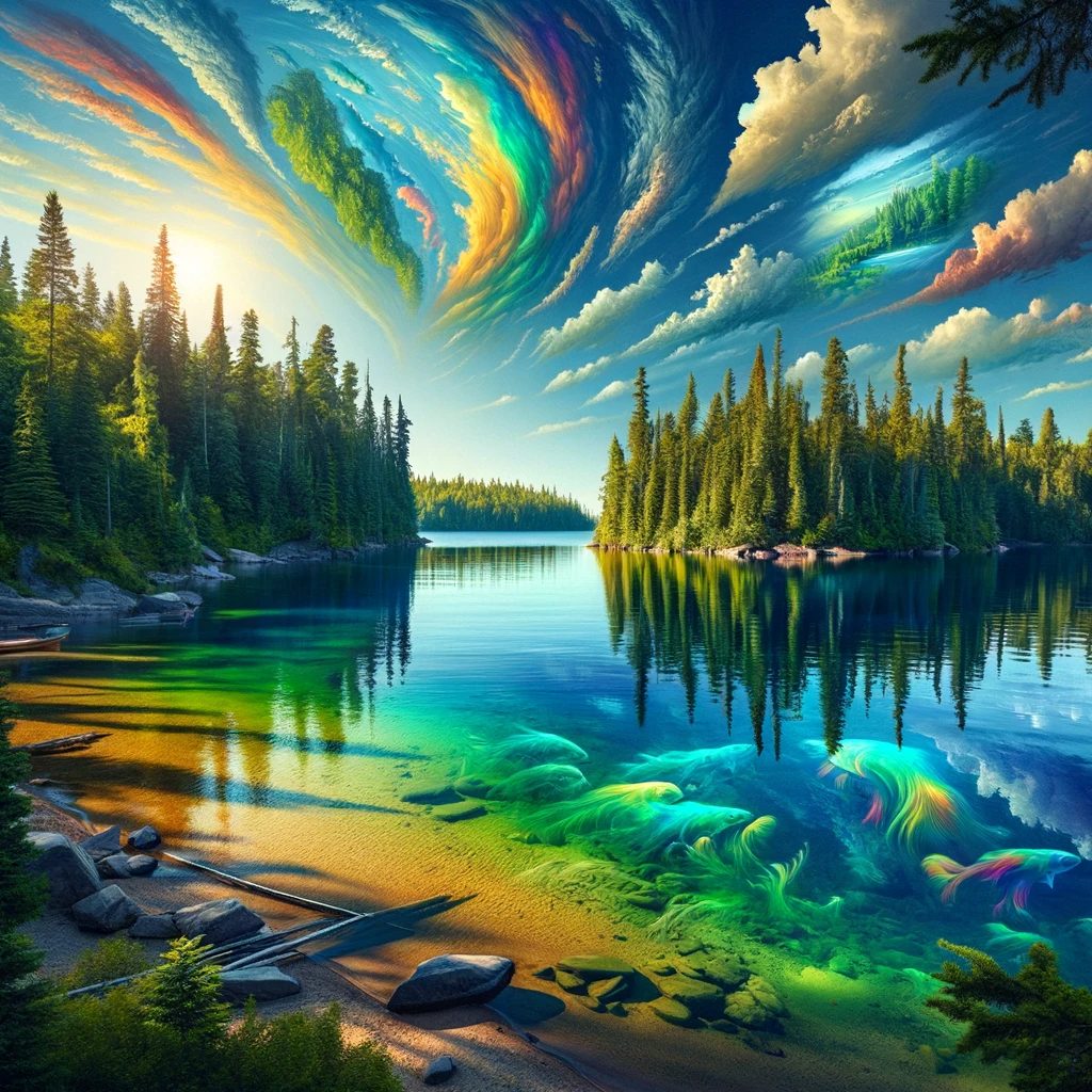 Magic Realism, Lake Kenogamissi, thick prompt