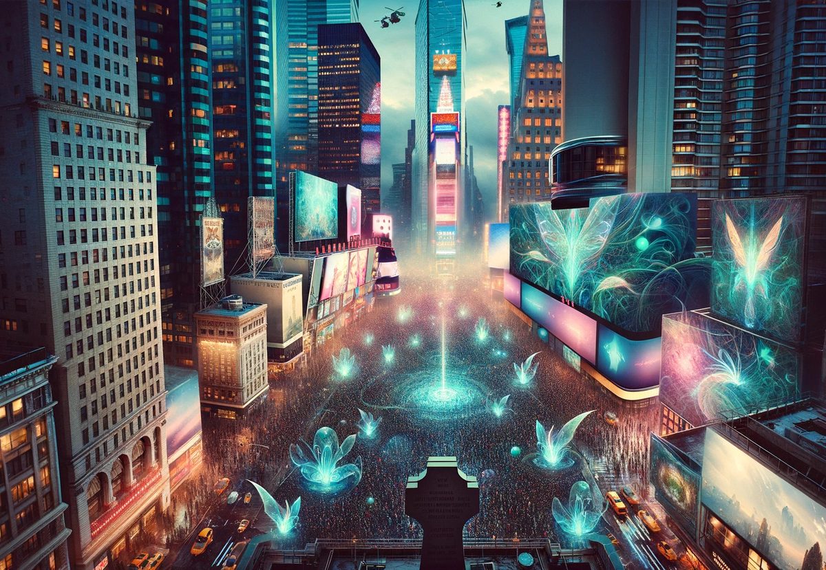 Magic Realism, Times Square, thick prompt