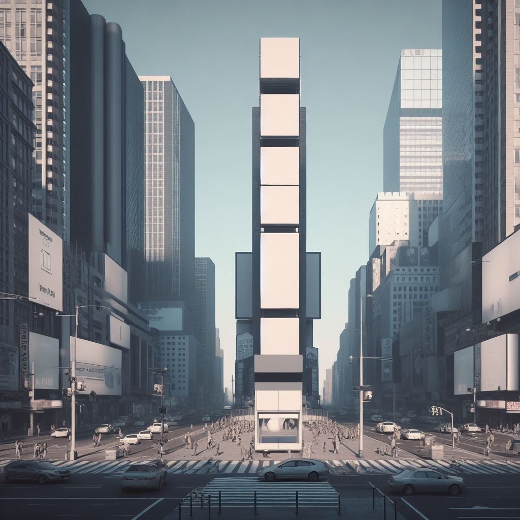 Minimalism, Times Square, thin prompt
