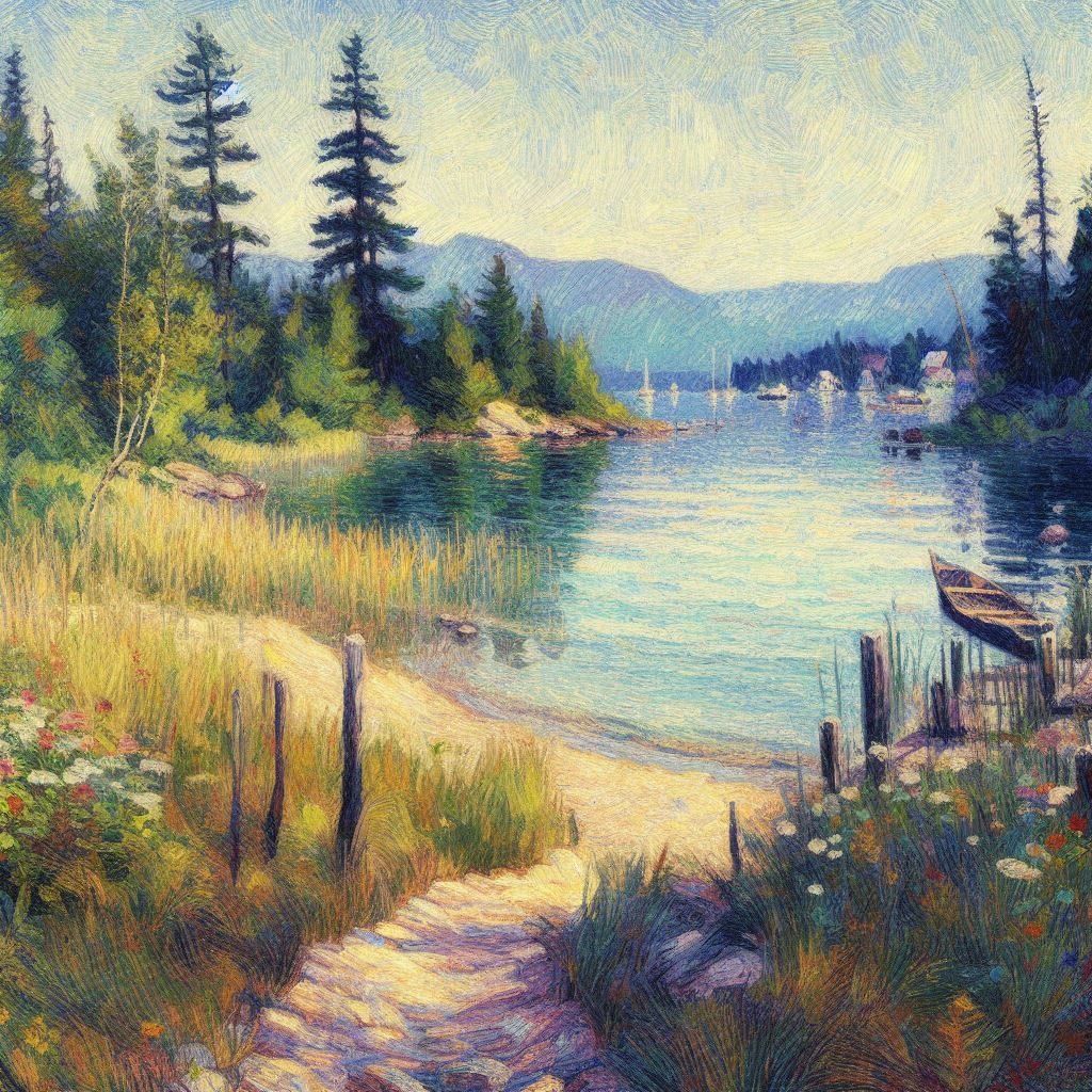 Neo-Impressionism, Lake Kenogamissi, thin prompt