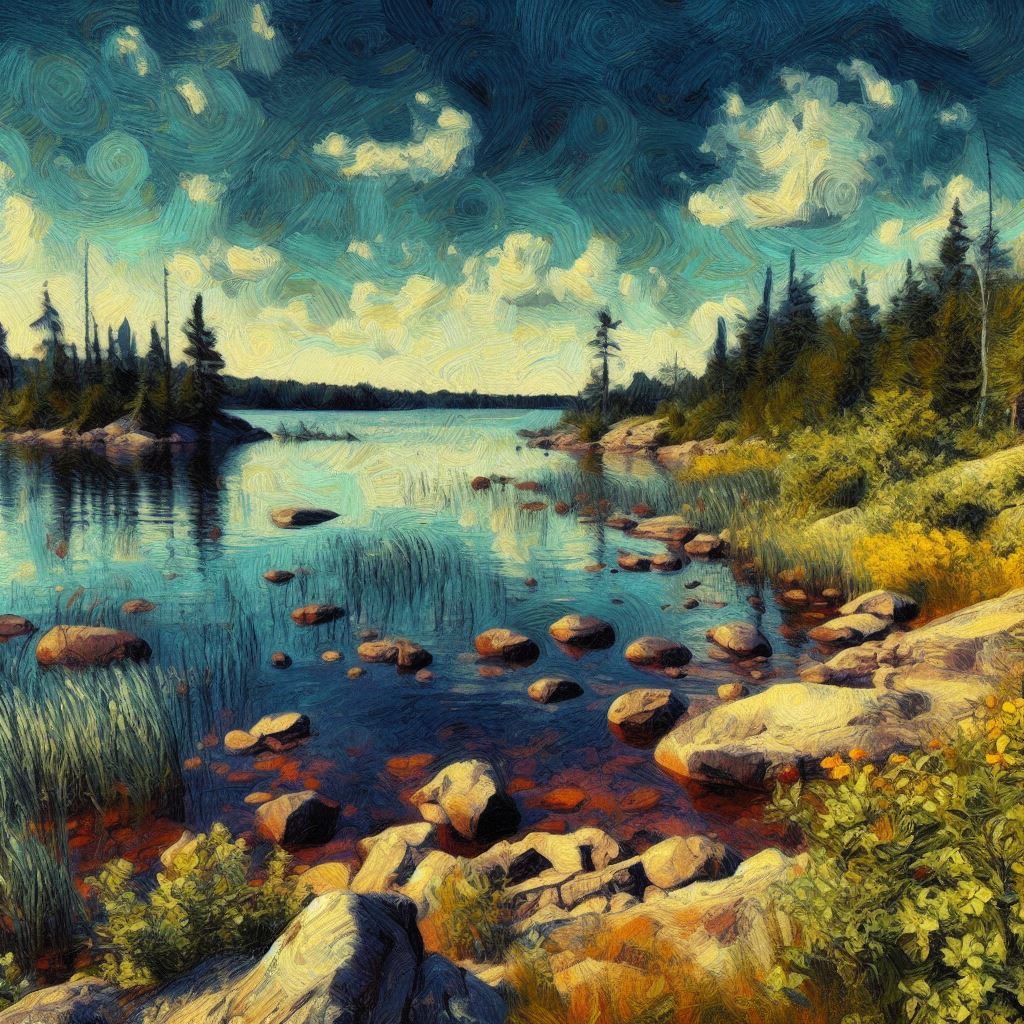 Post-Impressionism, Lake Kenogamissi, thin prompt