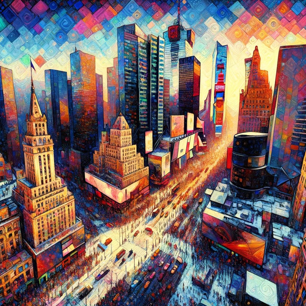 Post-Impressionism, Times Square, thick prompt