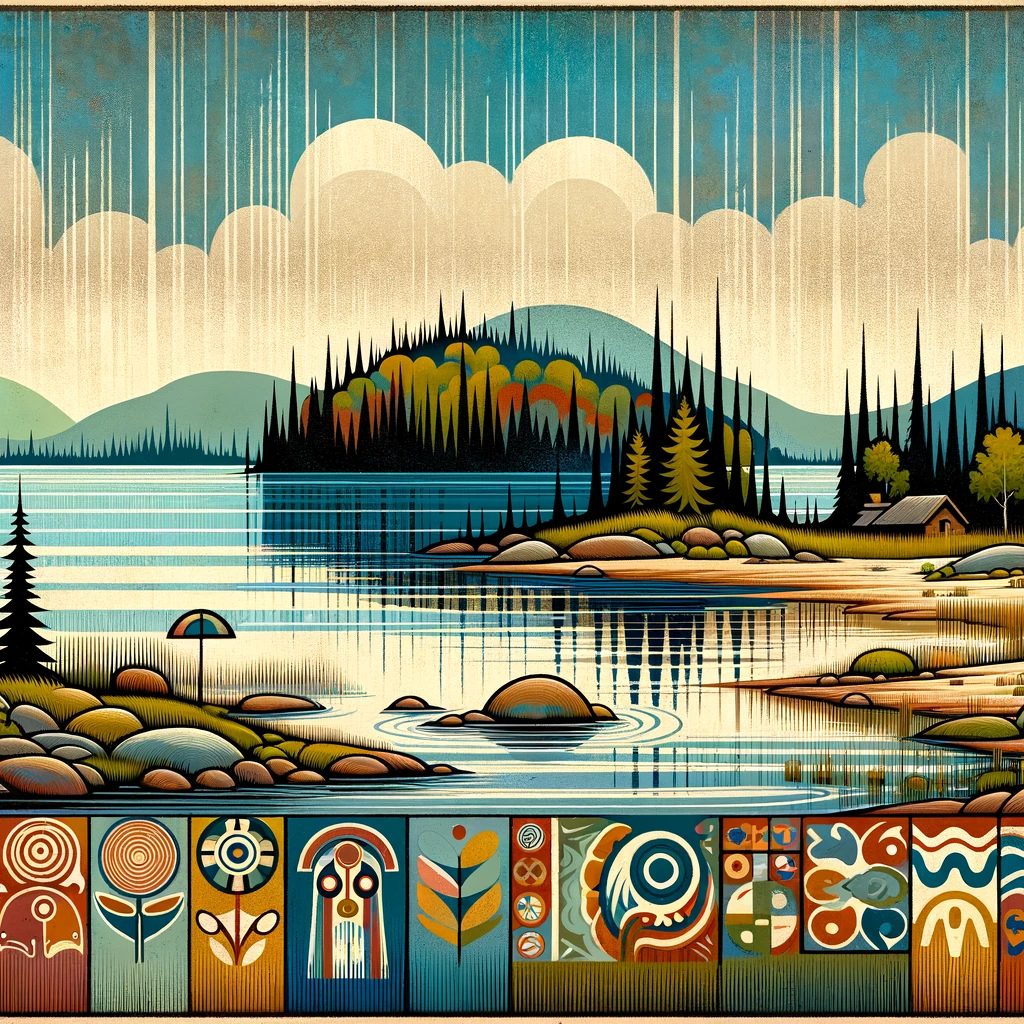 Primitivism, Lake Kenogamissi, thick prompt
