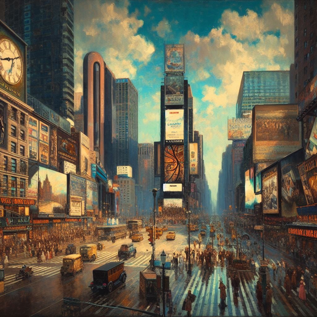 Realism, Times Square, thin prompt