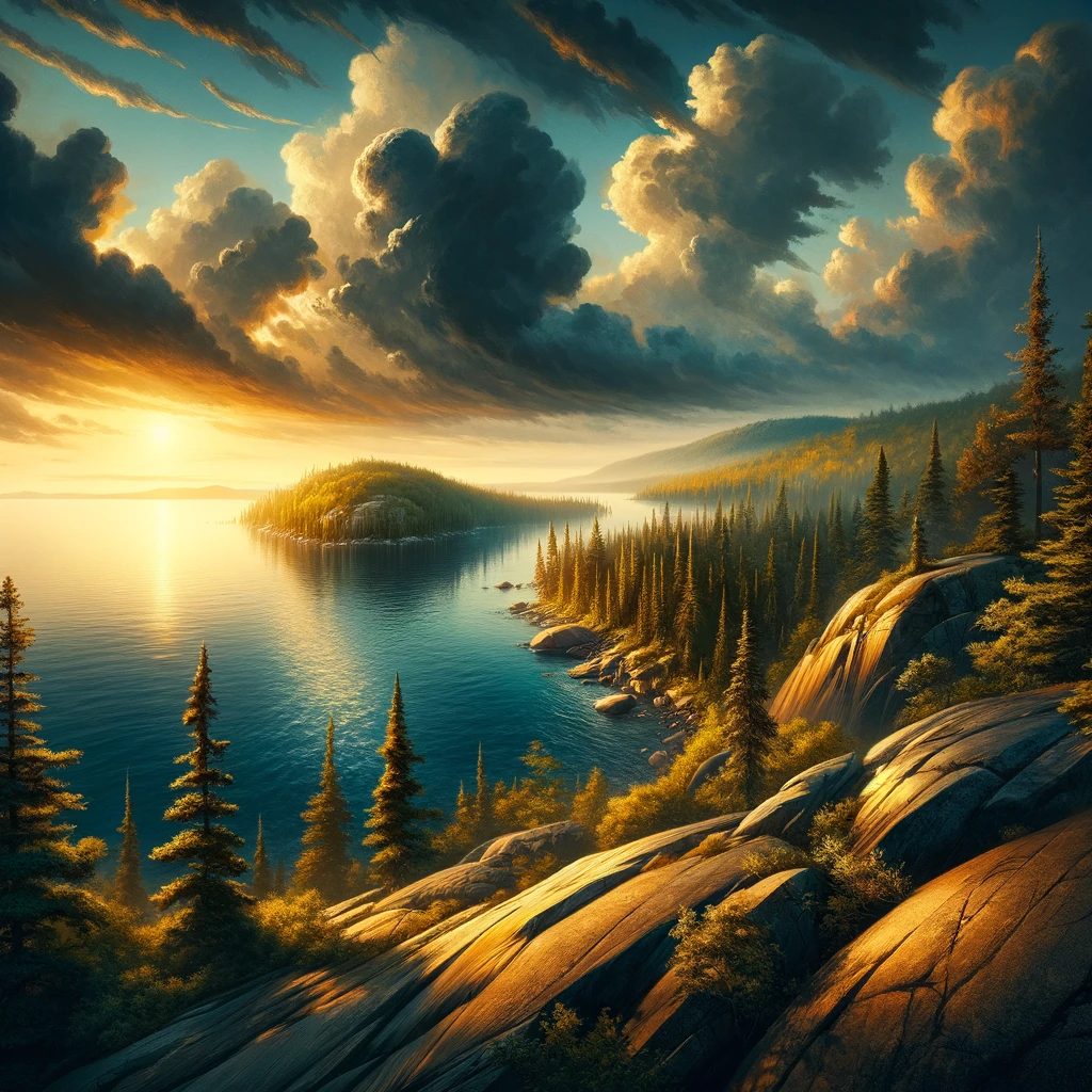 Romanticism, Lake Kenogamissi, thick prompt