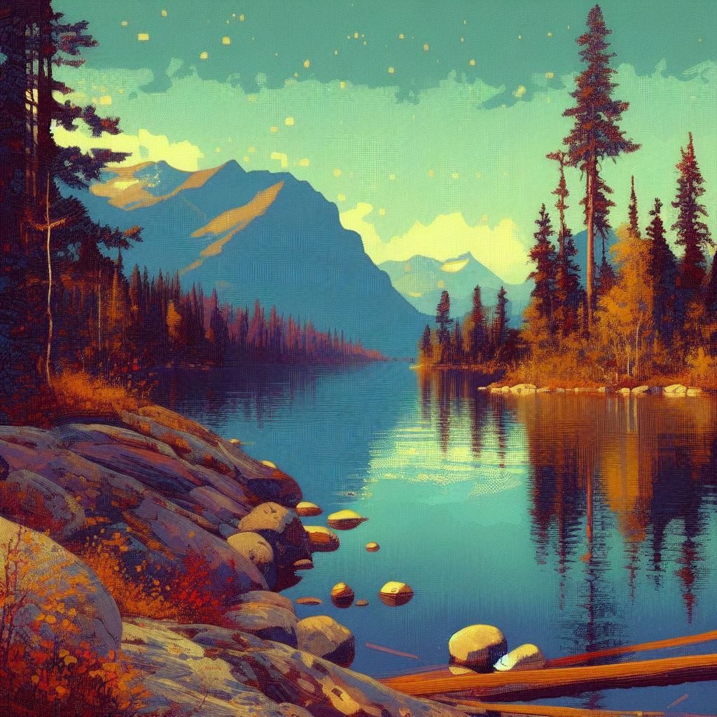 Tachisme, Lake Kenogamissi, thin prompt