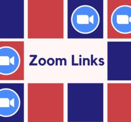 The zoom logo against a pink and purple background