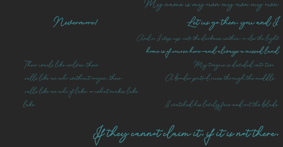 Background image of handwritten poetry lines.