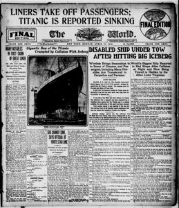 The World Front Page - 12 April 1912