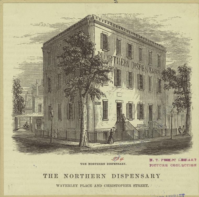 The Northern Dispensary, Waverley Place and Christopher Street