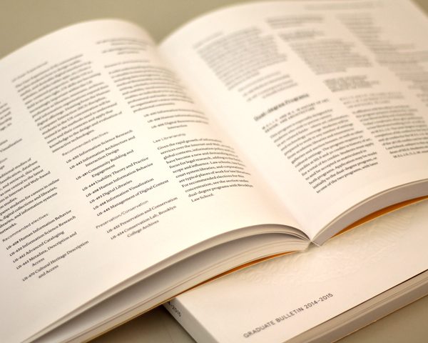 Photograph of a course catalog