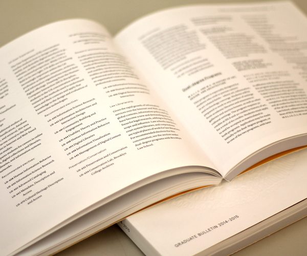 Photograph of a course catalog