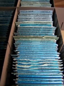 An image of a carefully labeled set of 35mm slides