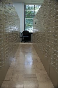 An image of the interior of a slide library