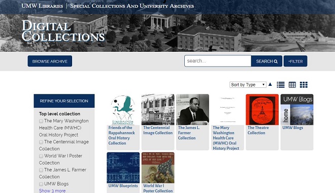 UMW Digital Collection Website