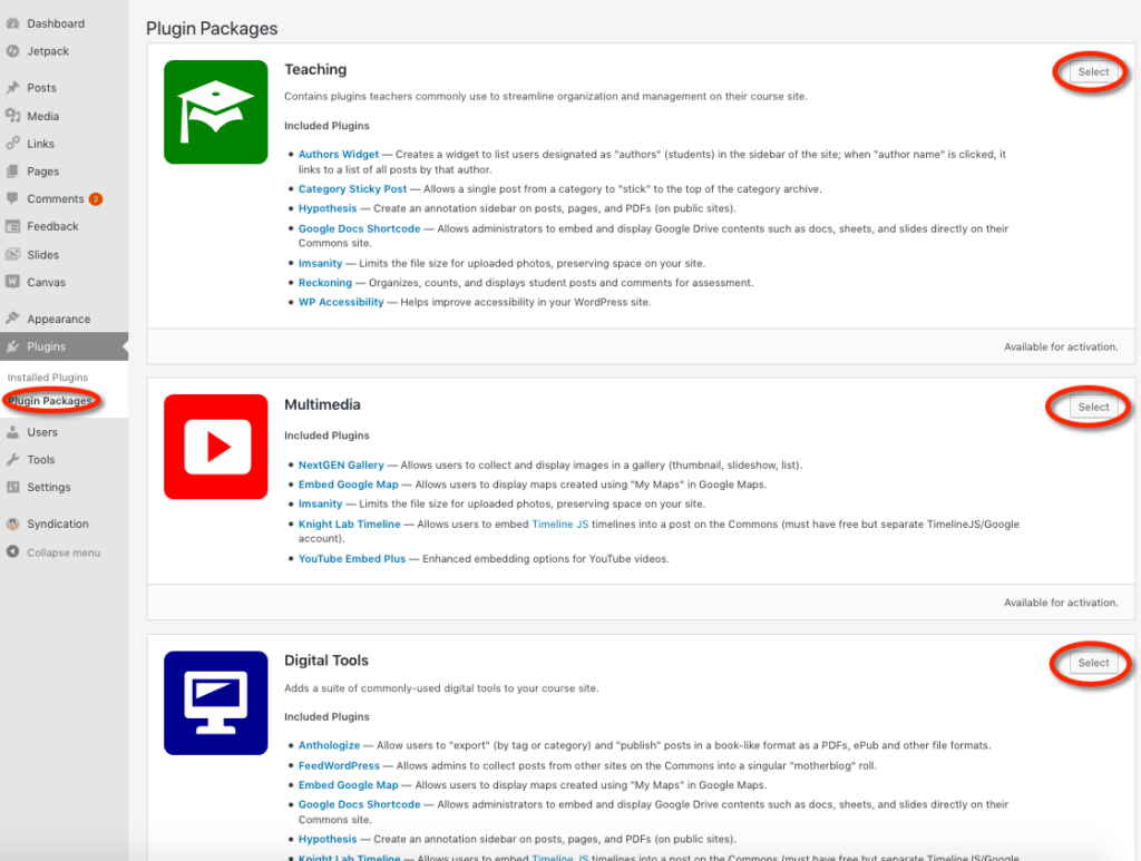 Plugin Packages - Help & Support