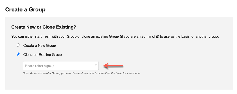 clone an existing group