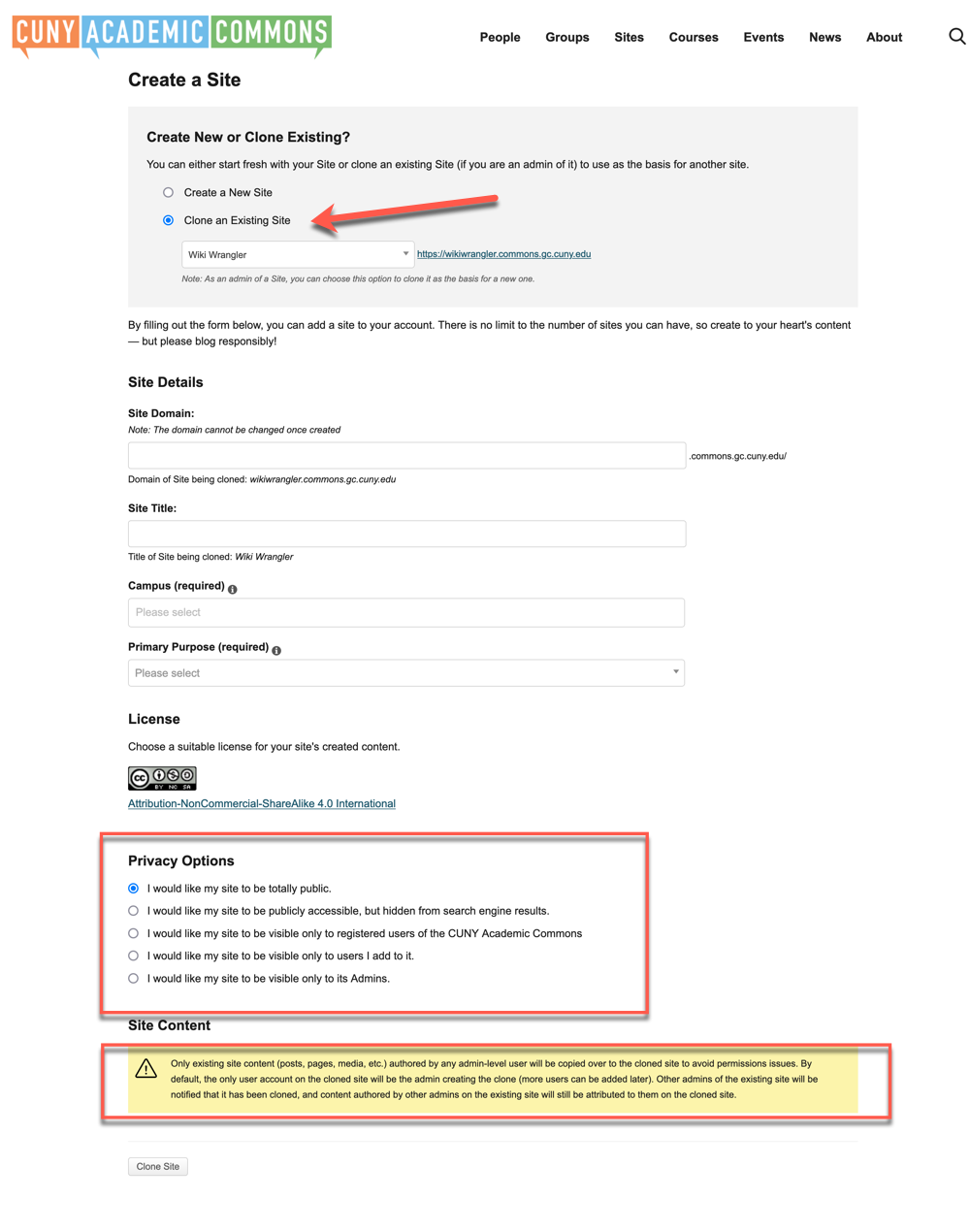 clone a site screenshot