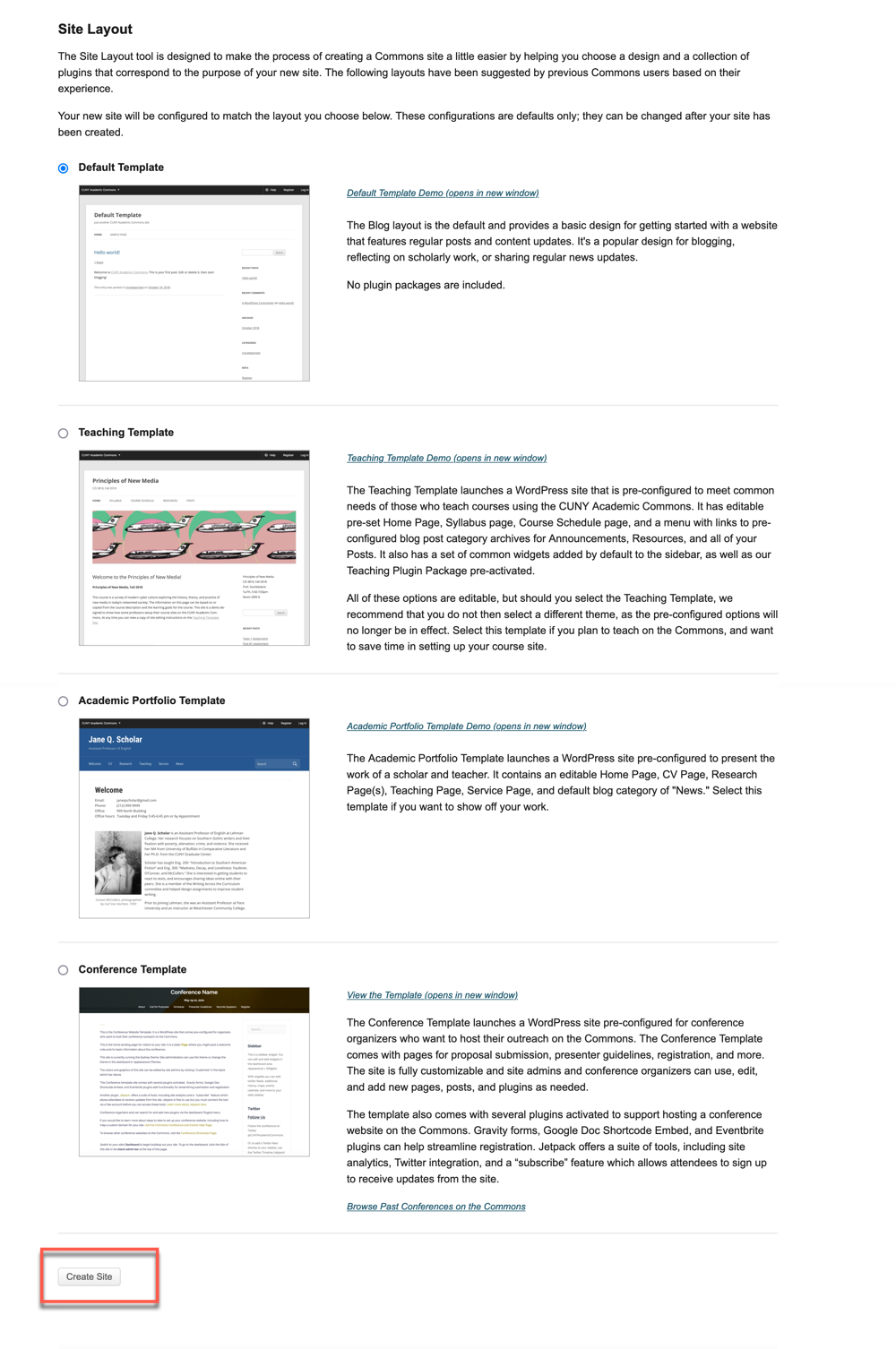 available theme templates screenshot