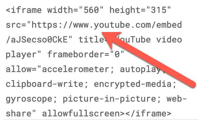 youtube embed - Help & Support