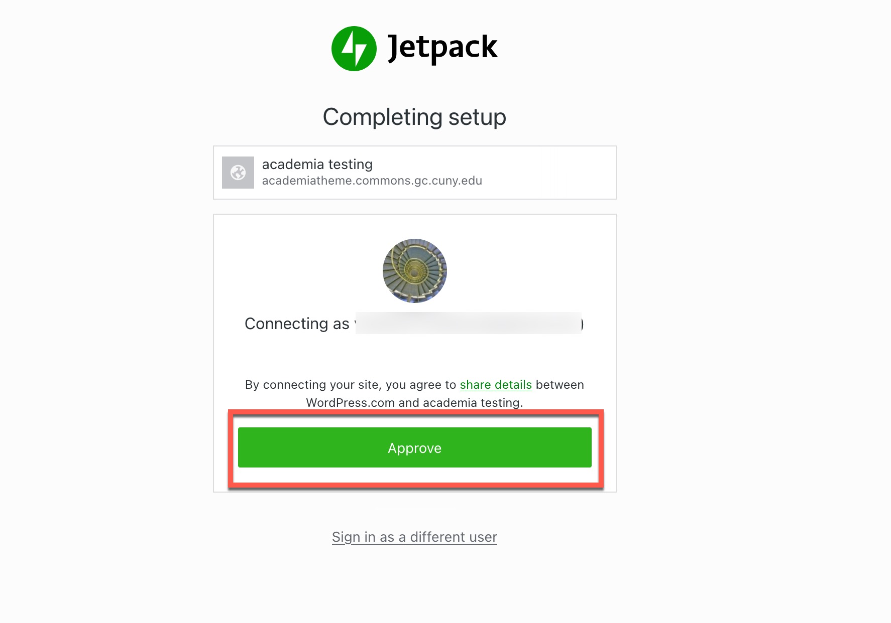 JetPack setup progress page