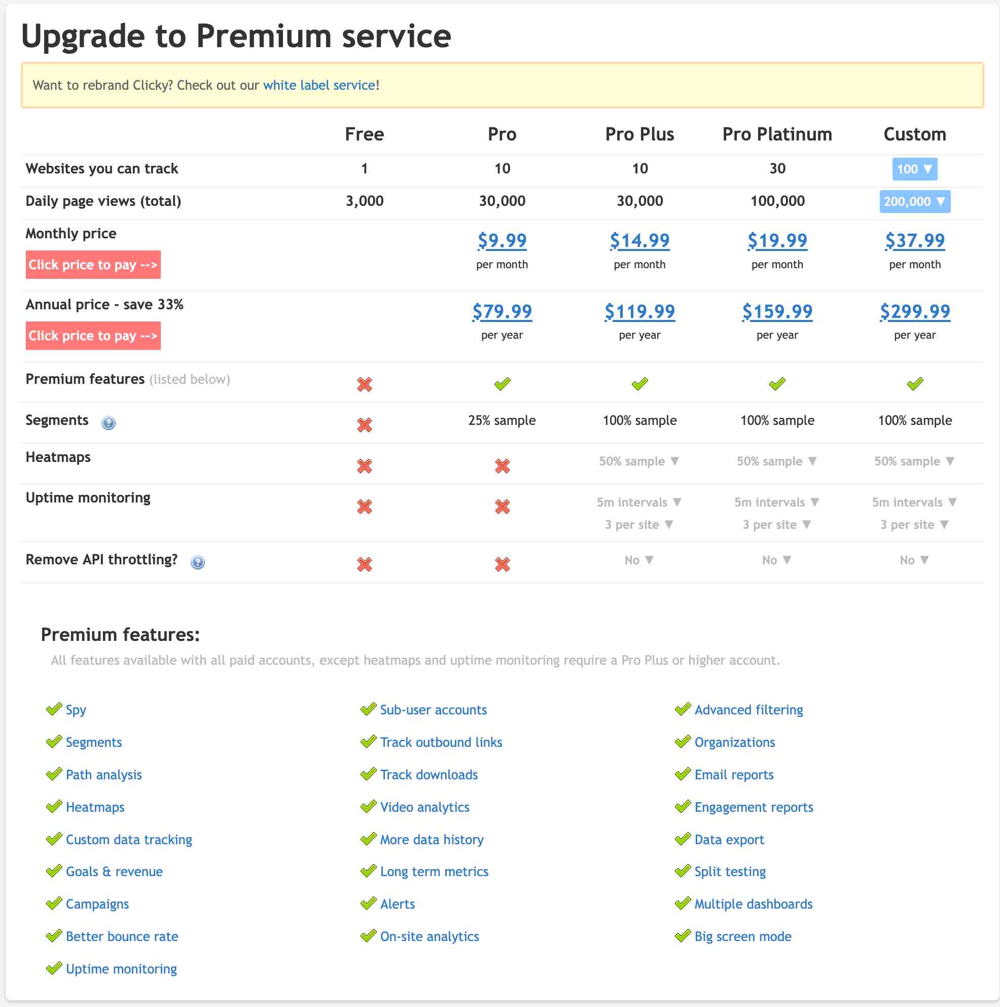 click free and paid plans