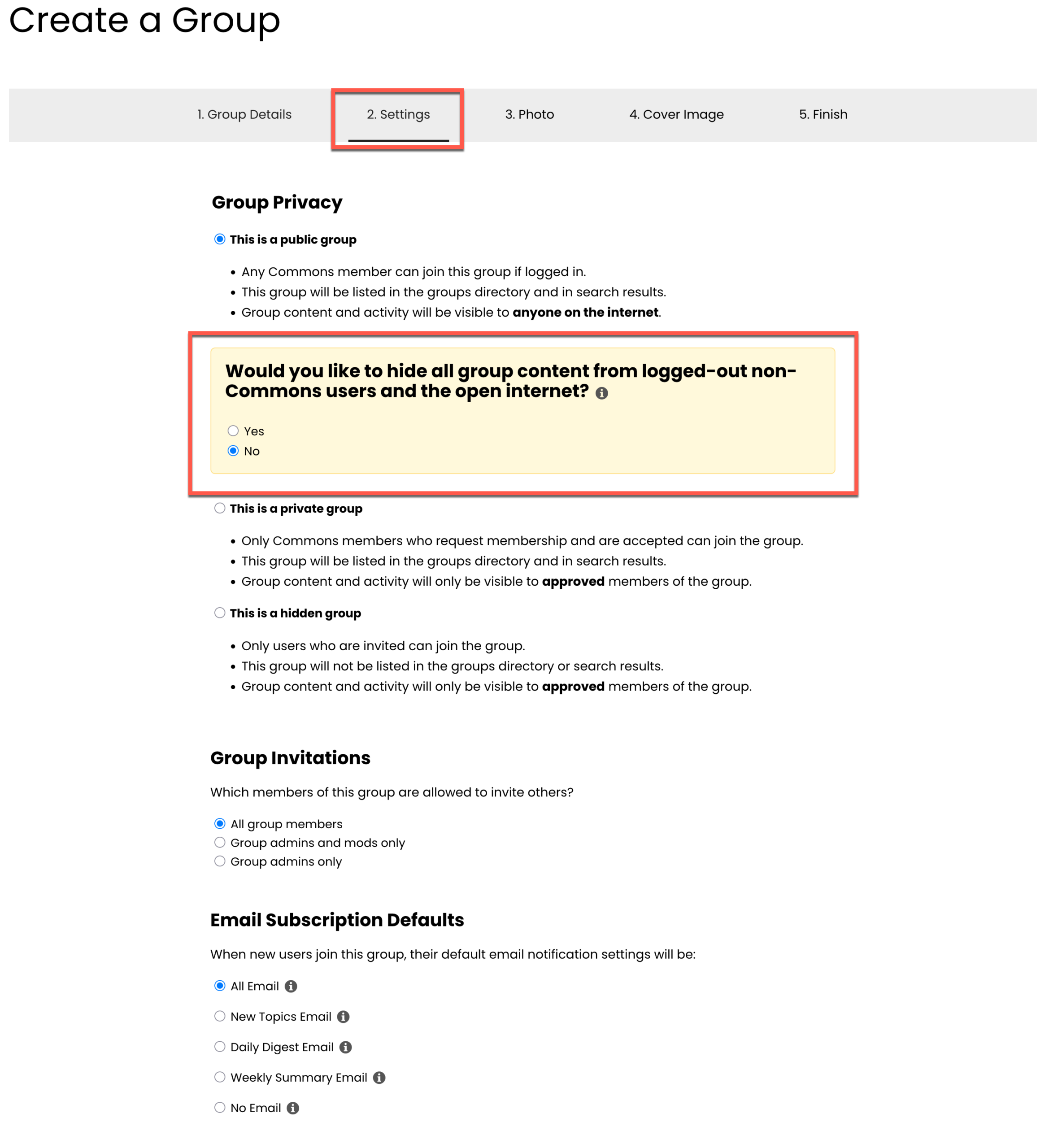 group privacy decisons
