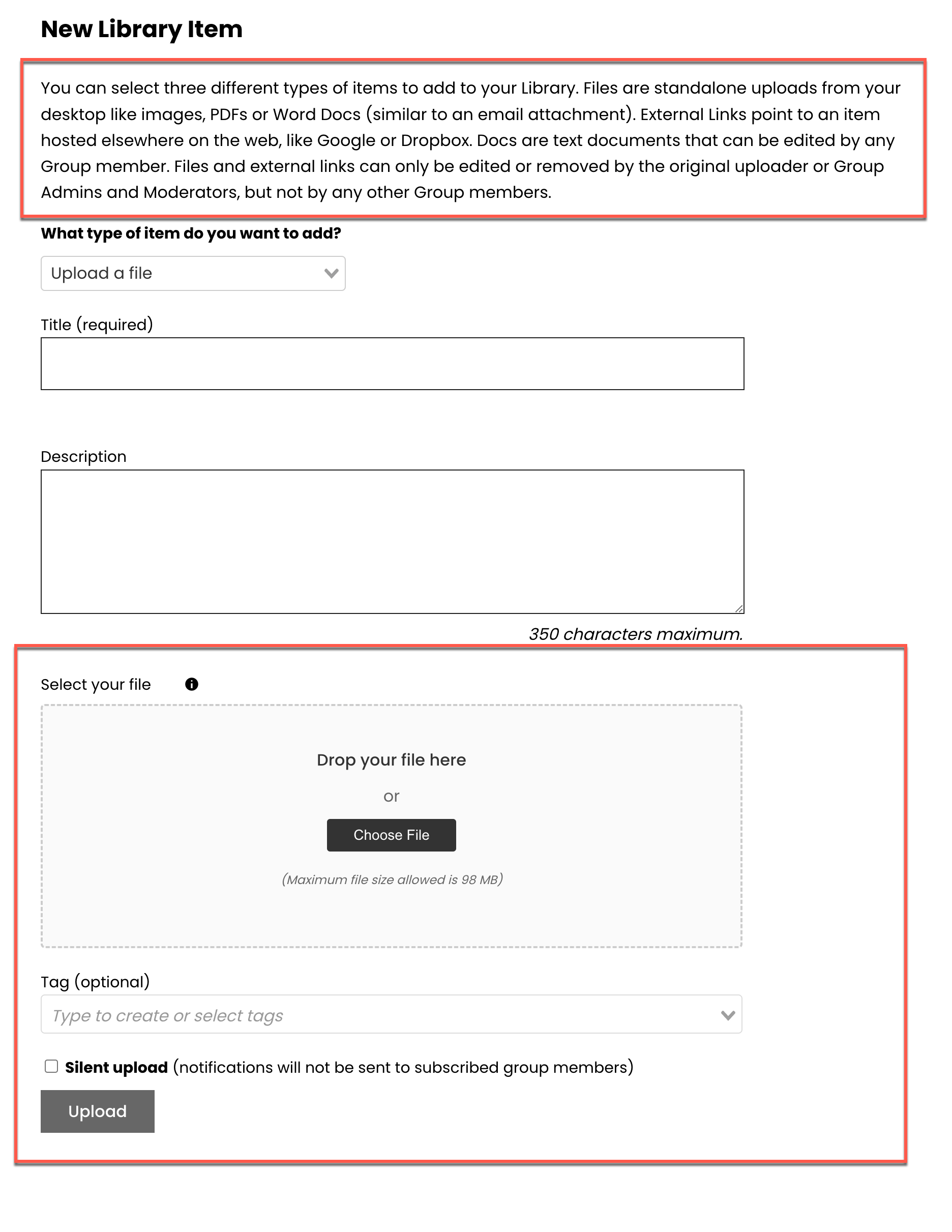 upload a file