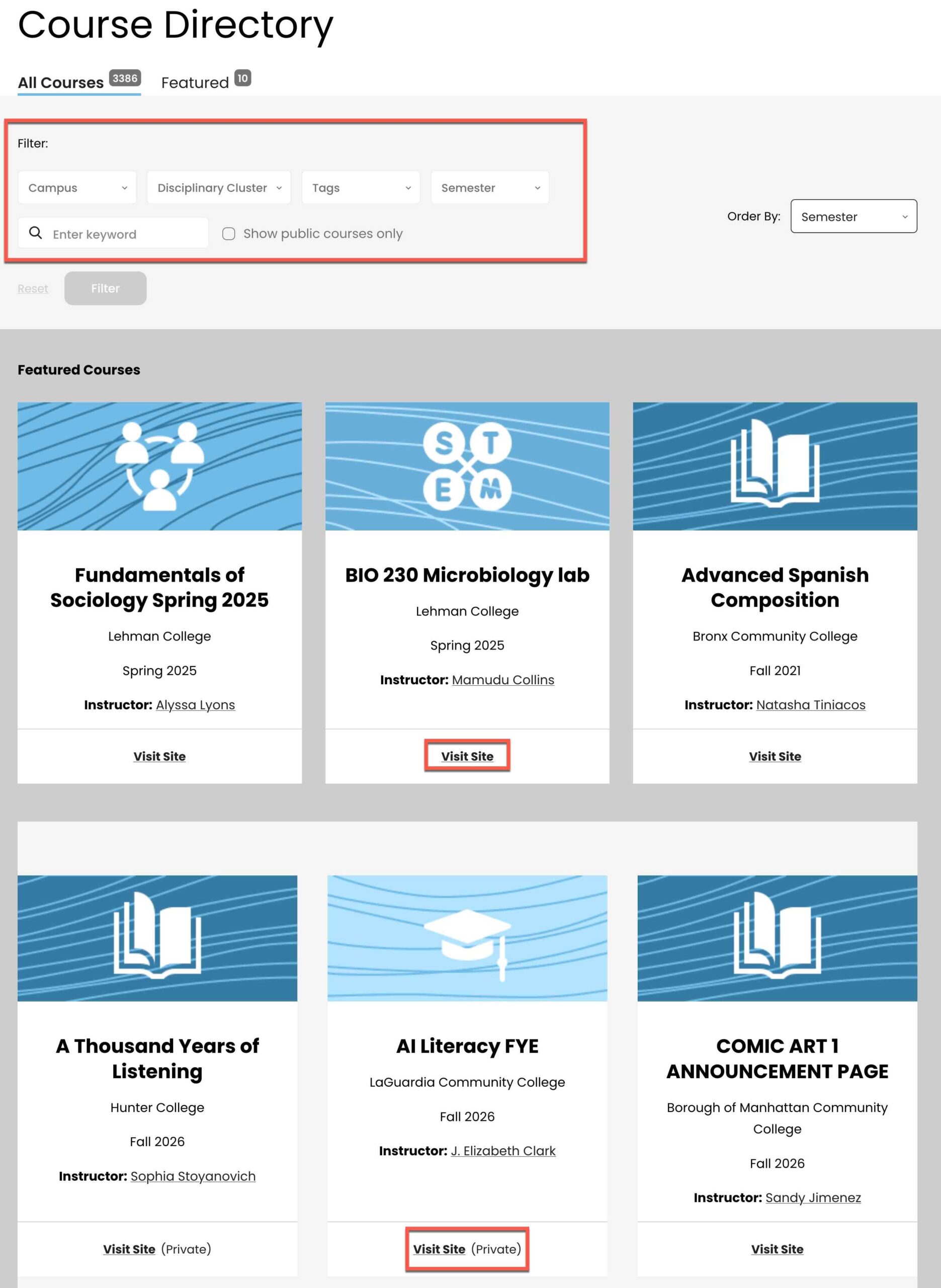 course filters