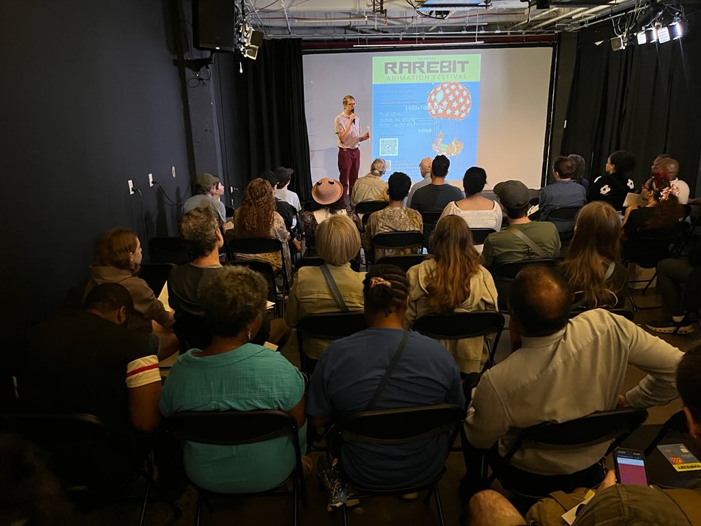 Photo of Prof. Eaton at the Rarebit Animation Festival, 2026