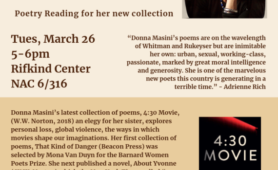 Poster for Donna Masini Reading
