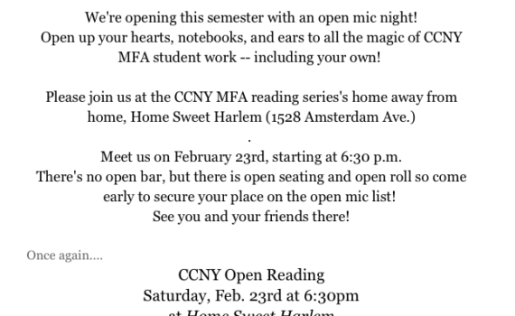 Poster for reading series