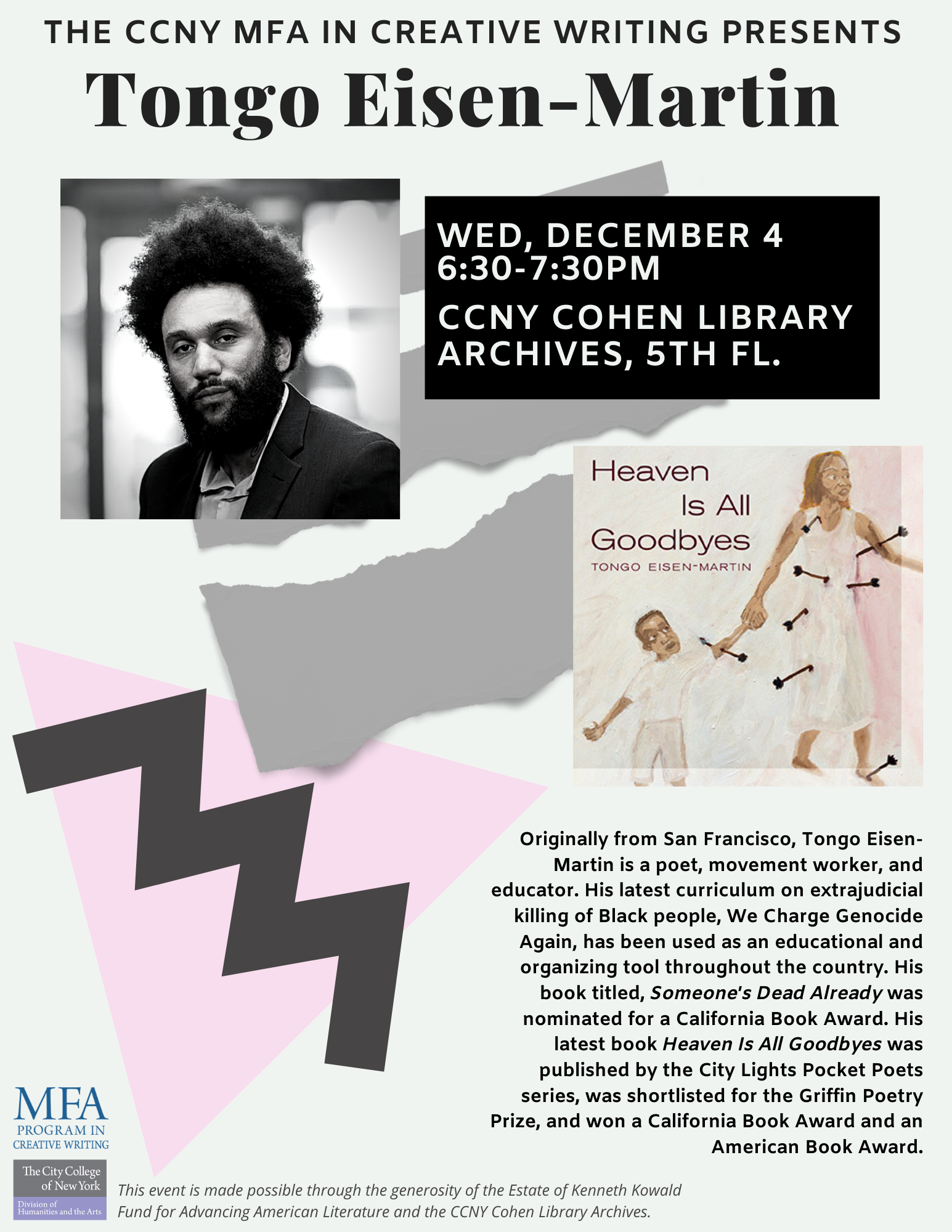 Poster for Tongo Eisen-Martin Event