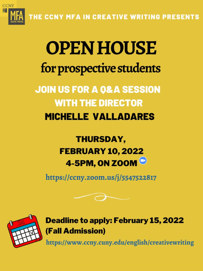 Prospective Student Open House: February 7 – MFA Program In Creative ...