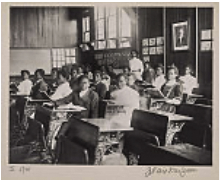 African American students sitting in classroom, 1907