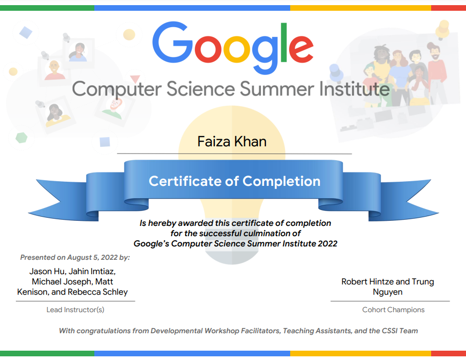 google cssi program certificate