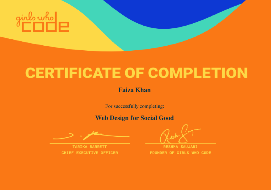 web design for social good certificate 
