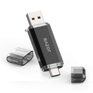 Figure 7. Image of a 64GB USB 3.0 flash drive with both USB-A plug (top) and USB-C plug (bottom).